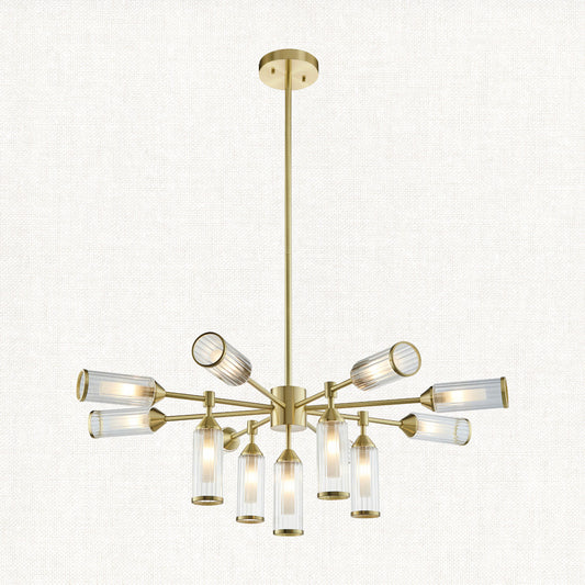 Juliette Extra Large Glass Pendant in Brushed Brass