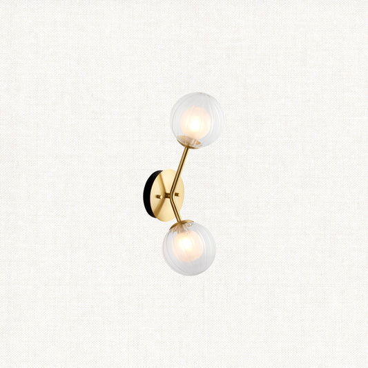 Ariella Frosted Glass Wall Light in Satin Brass