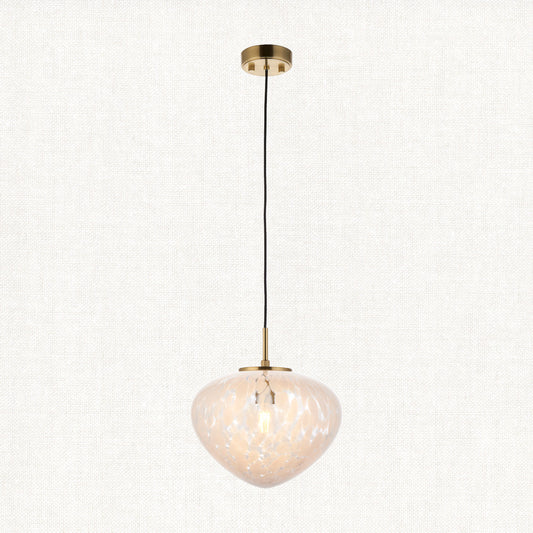 Bolota Confetti Glass Single Pendant in Satin Brass