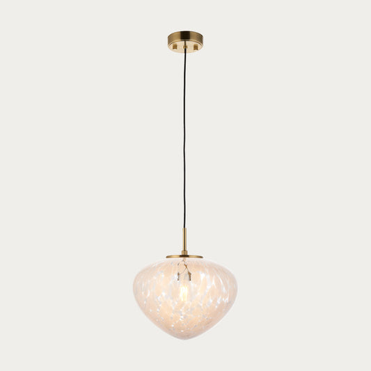 Bolota Confetti Glass Single Pendant in Satin Brass