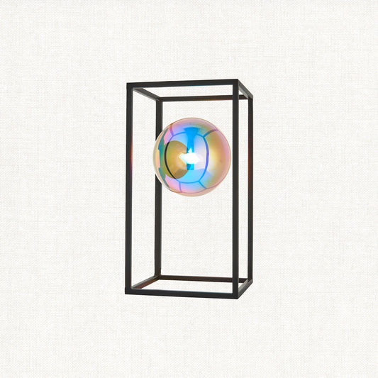 Draven Open Frame Table Light with Iridescent Glass