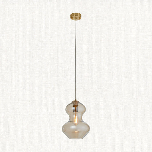 Cora Shaped Pendant in Satin Brass