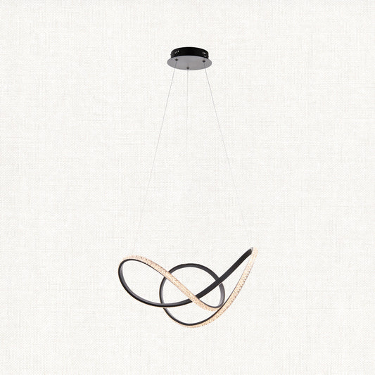 Evan Swirl Pendant in Textured Black