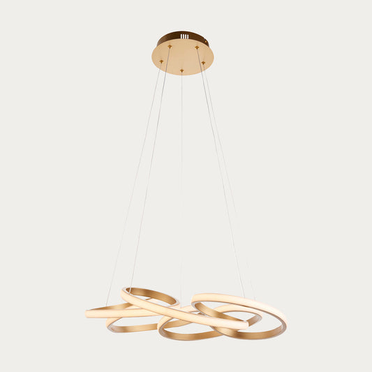 Inez Multi Spiral Pendant in Satin Gold