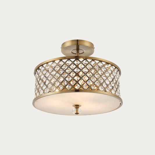 Arden Three Light Flush Light in Antique Brass