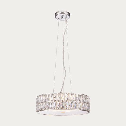 Elara Clear Crystal Five Light Pendant in Chrome