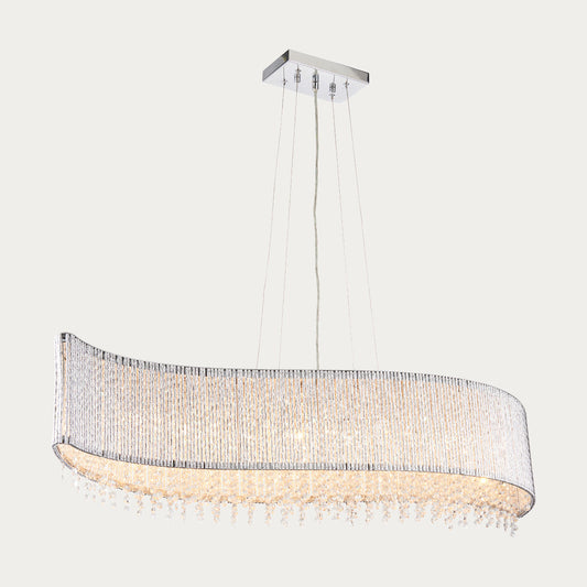 Fergus Clear Crystal Eight Light Pendant in Chrome