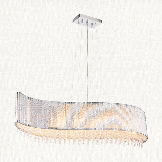Fergus Clear Crystal Eight Light Pendant in Chrome