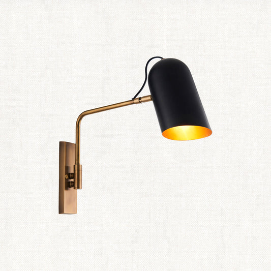 Andrea Wall Light in Antique Brass and Matt Black