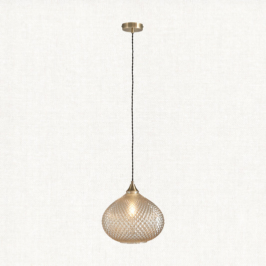 Lottie Champagne Glass Pendant in Antique Brass