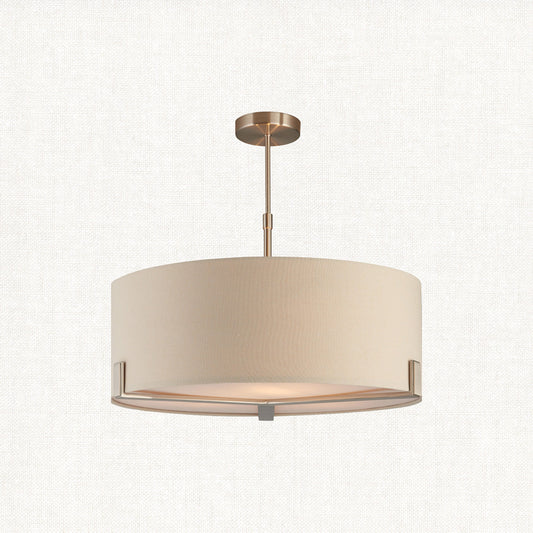 Satin nickel plate & grey fabric