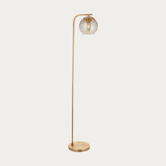 Ripple Champagne Lustre Floor Lamp in Satin Brass
