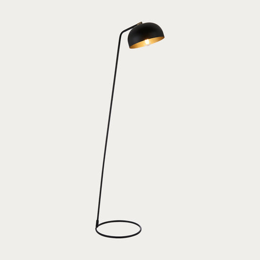Toronto Floor Lamp in Matt Black and Antique Brass