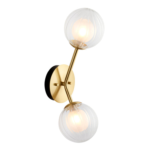 Ariella Frosted Glass Wall Light in Satin Brass