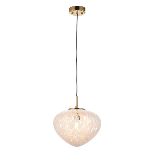Bolota Confetti Glass Single Pendant in Satin Brass