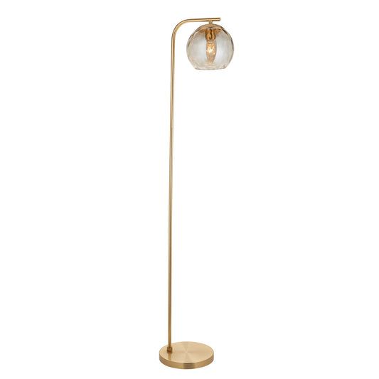 Ripple Champagne Lustre Floor Lamp in Satin Brass