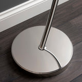 Seraphina Floor Lamp in Bright Nickel and Vintage White Fabric
