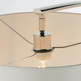 Seraphina Floor Lamp in Bright Nickel and Vintage White Fabric