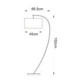 Seraphina Floor Lamp in Bright Nickel and Vintage White Fabric