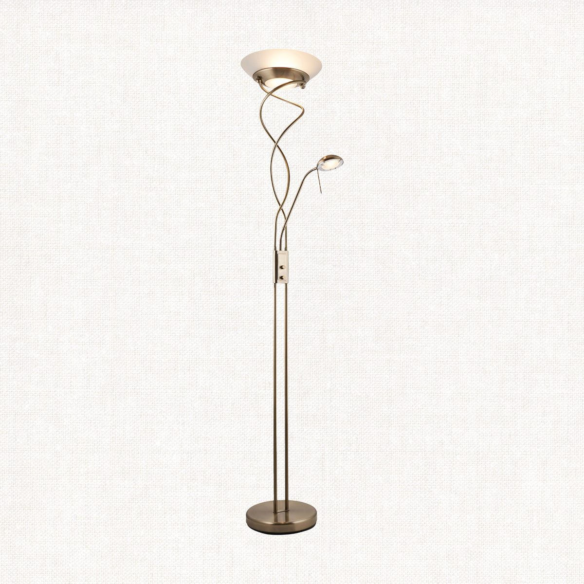 Antique brass plate & frosted glass