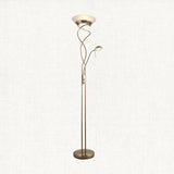 Antique brass plate & frosted glass