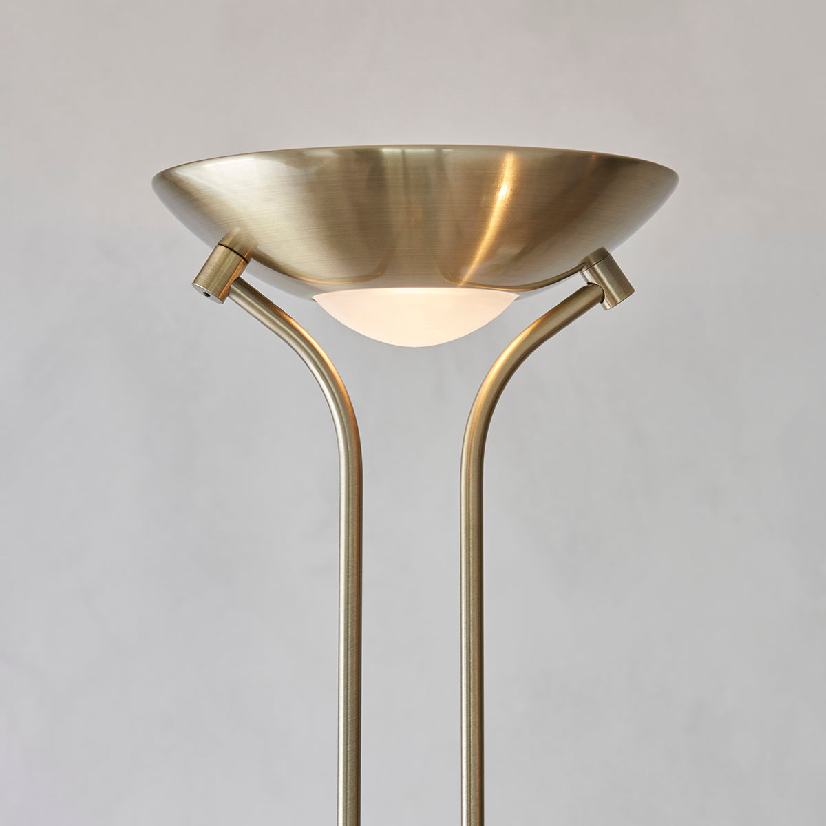 Antique brass plate & opal glass