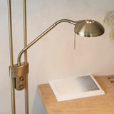 Antique brass plate & opal glass