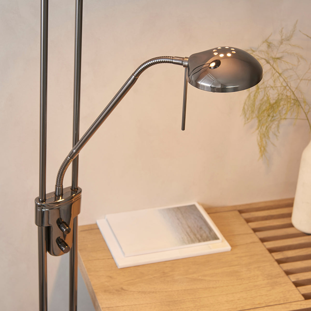 Black chrome plate & opal glass