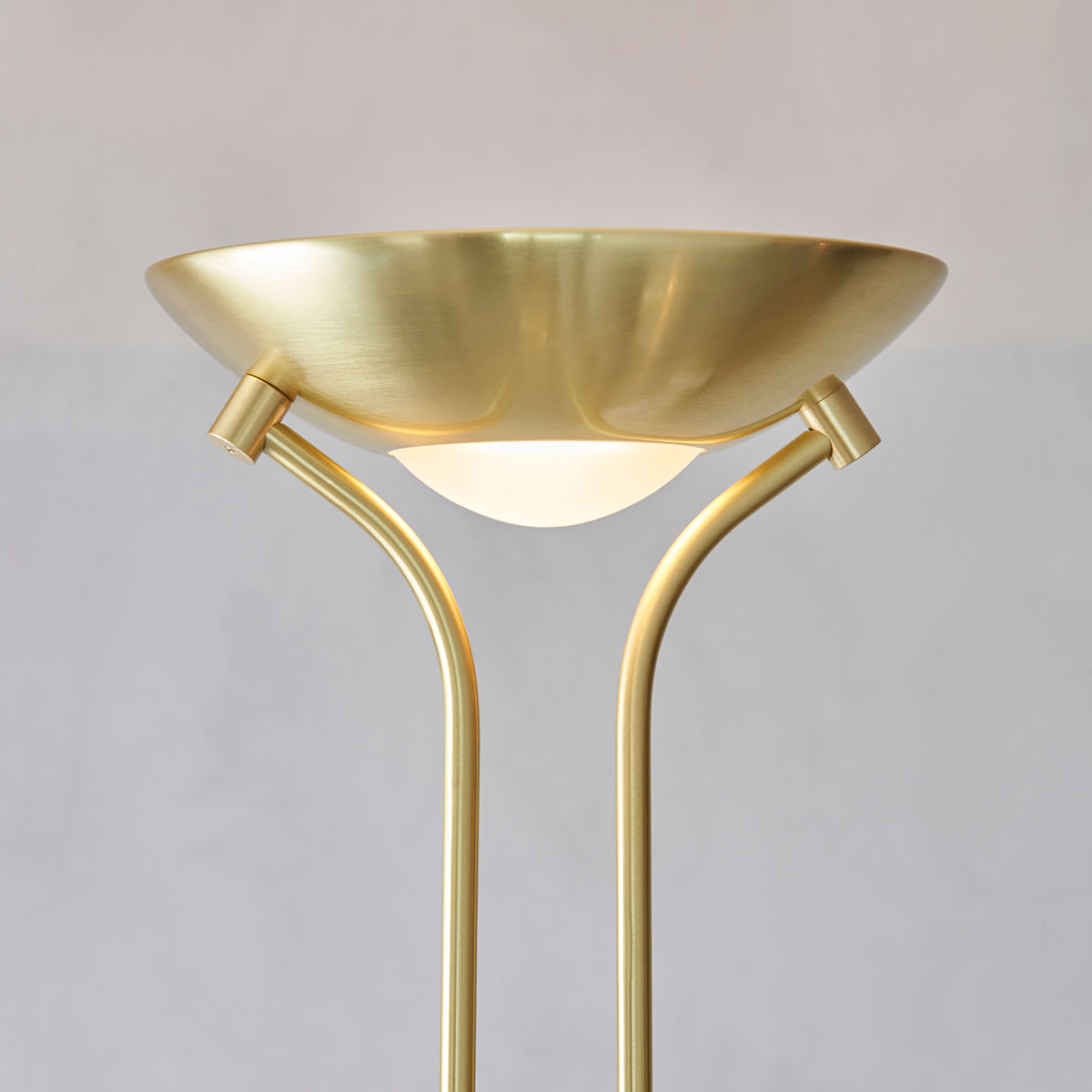 Satin brass plate & opal glass
