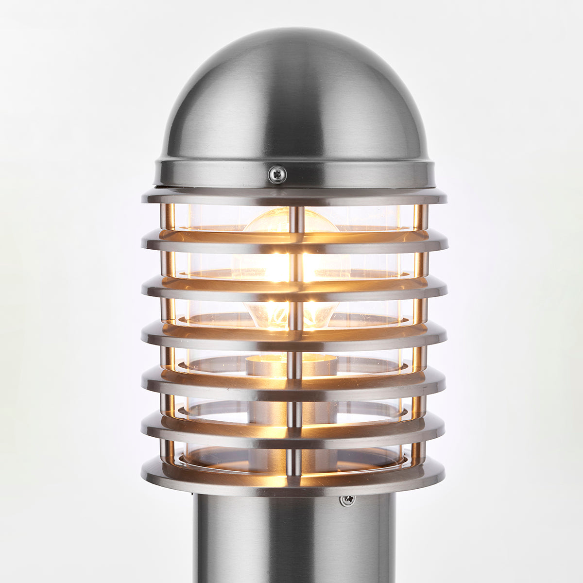 Polished stainless steel & clear pc