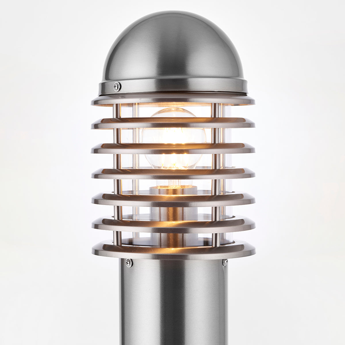 Polished stainless steel & clear pc