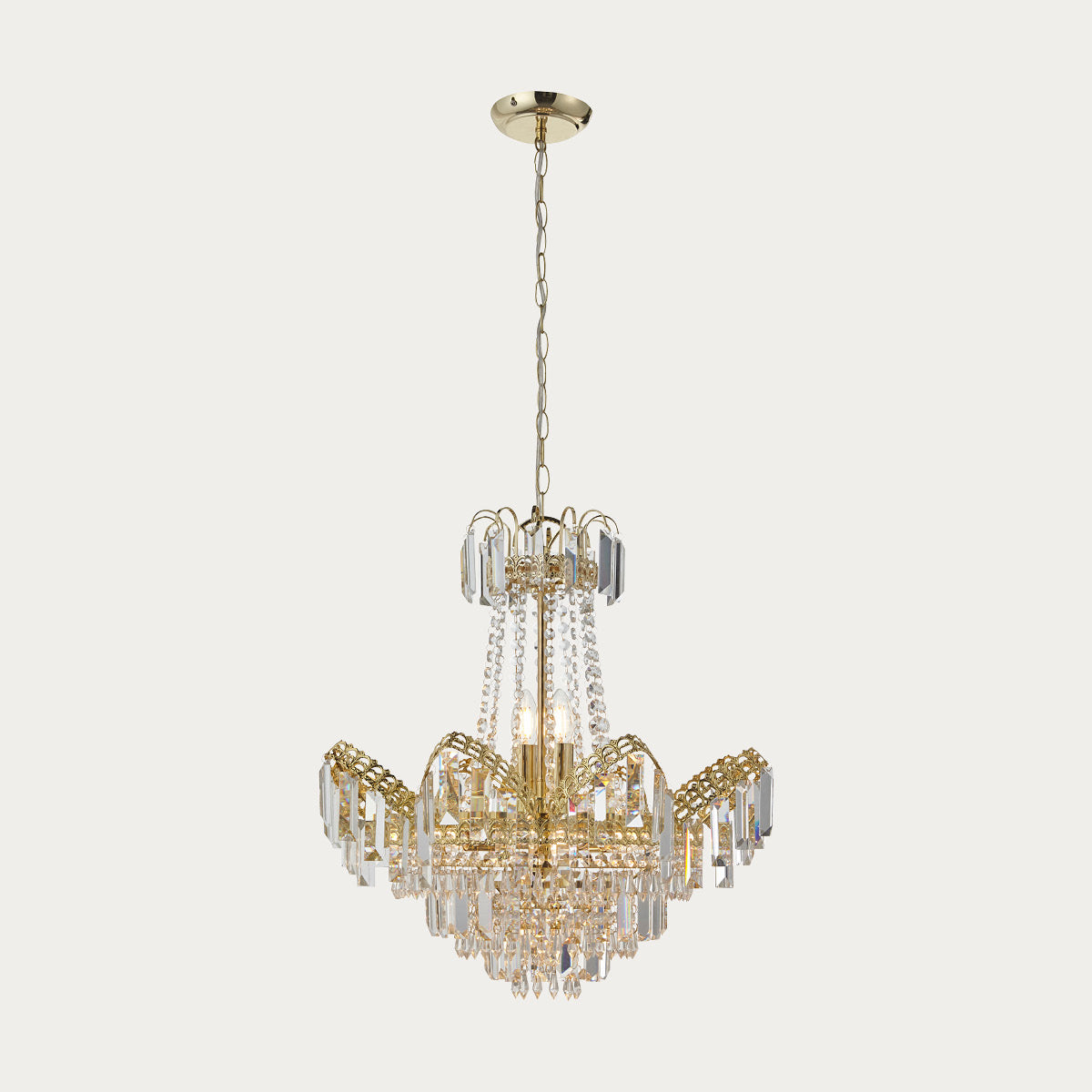Clear glass & gold effect plate