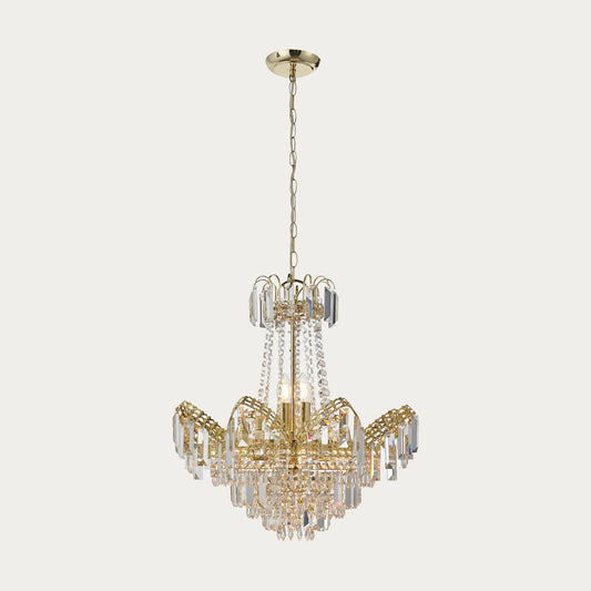 Clear glass & gold effect plate