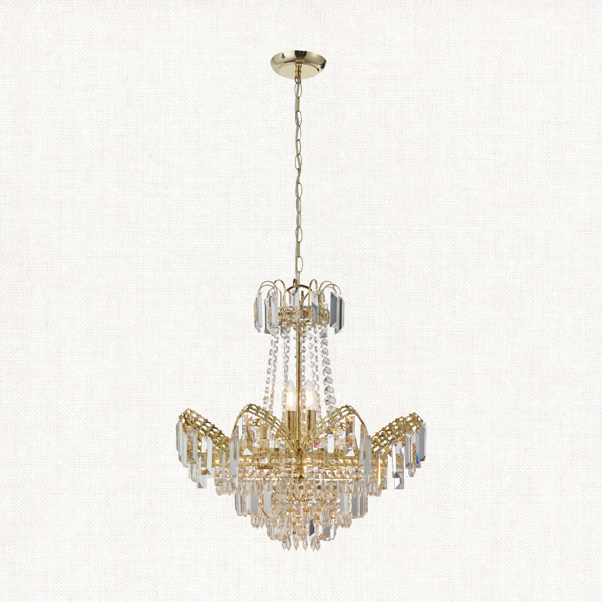 Clear glass & gold effect plate