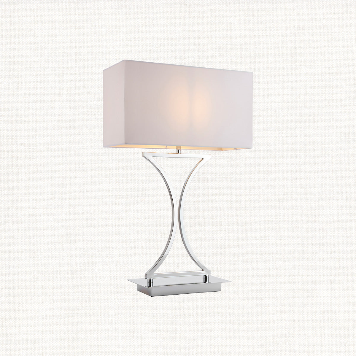 Chrome plate & white fabric