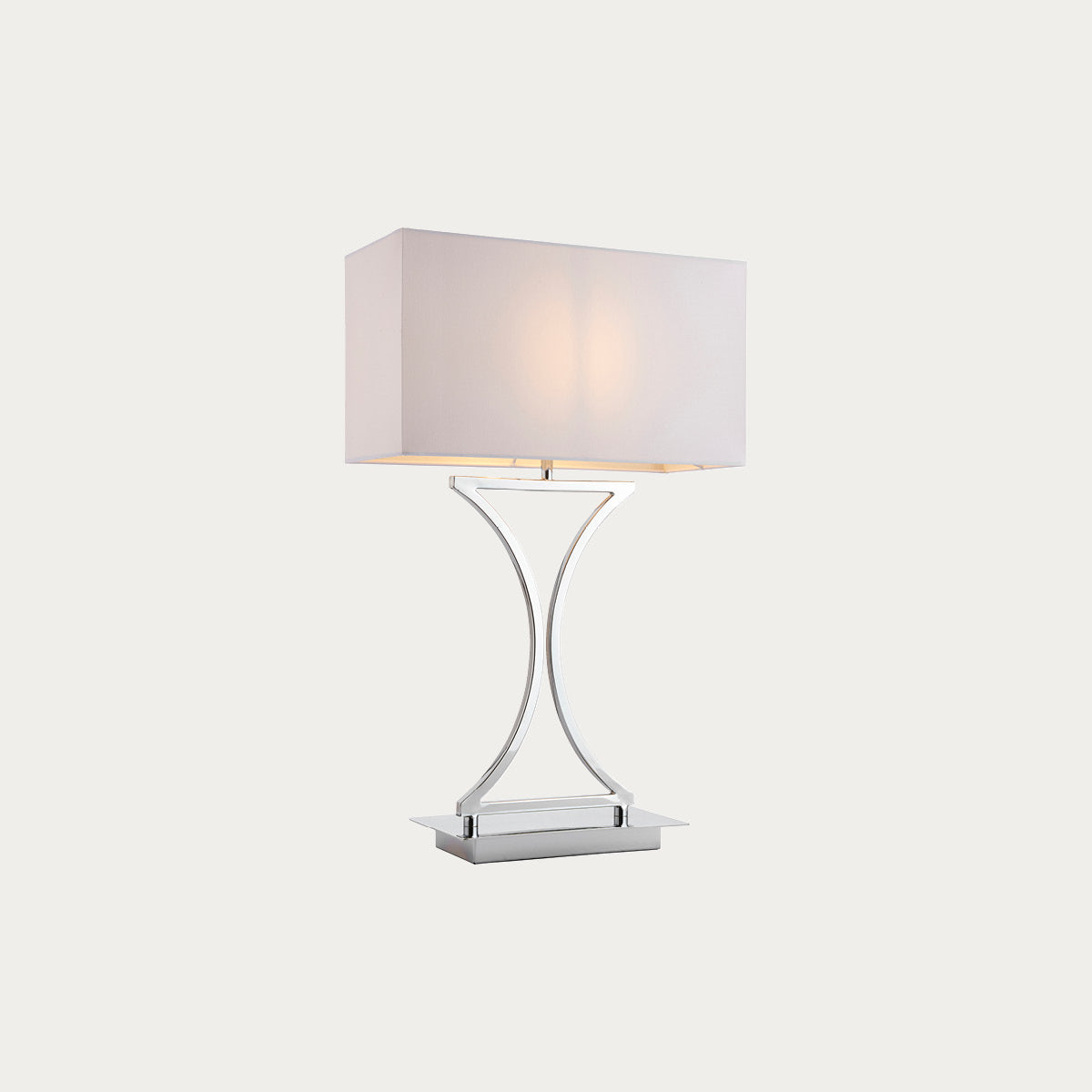 Chrome plate & white fabric
