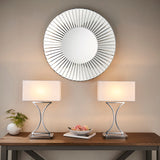 Chrome plate & white fabric