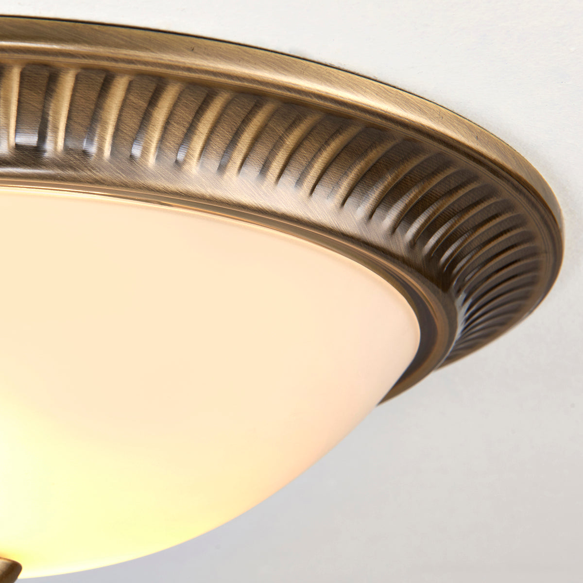 Antique brass plate & frosted glass