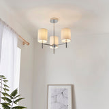 Chrome plate & vintage white fabric