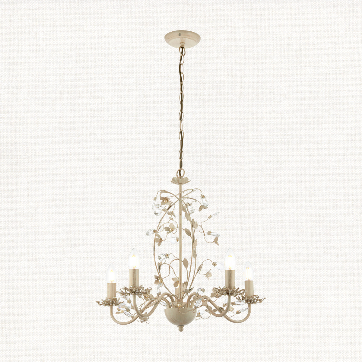 Cream/br gold paint & clear/pearl acrylic
