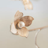 Cream/br gold paint & clear/pearl acrylic