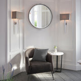 Chrome plate & grey fabric