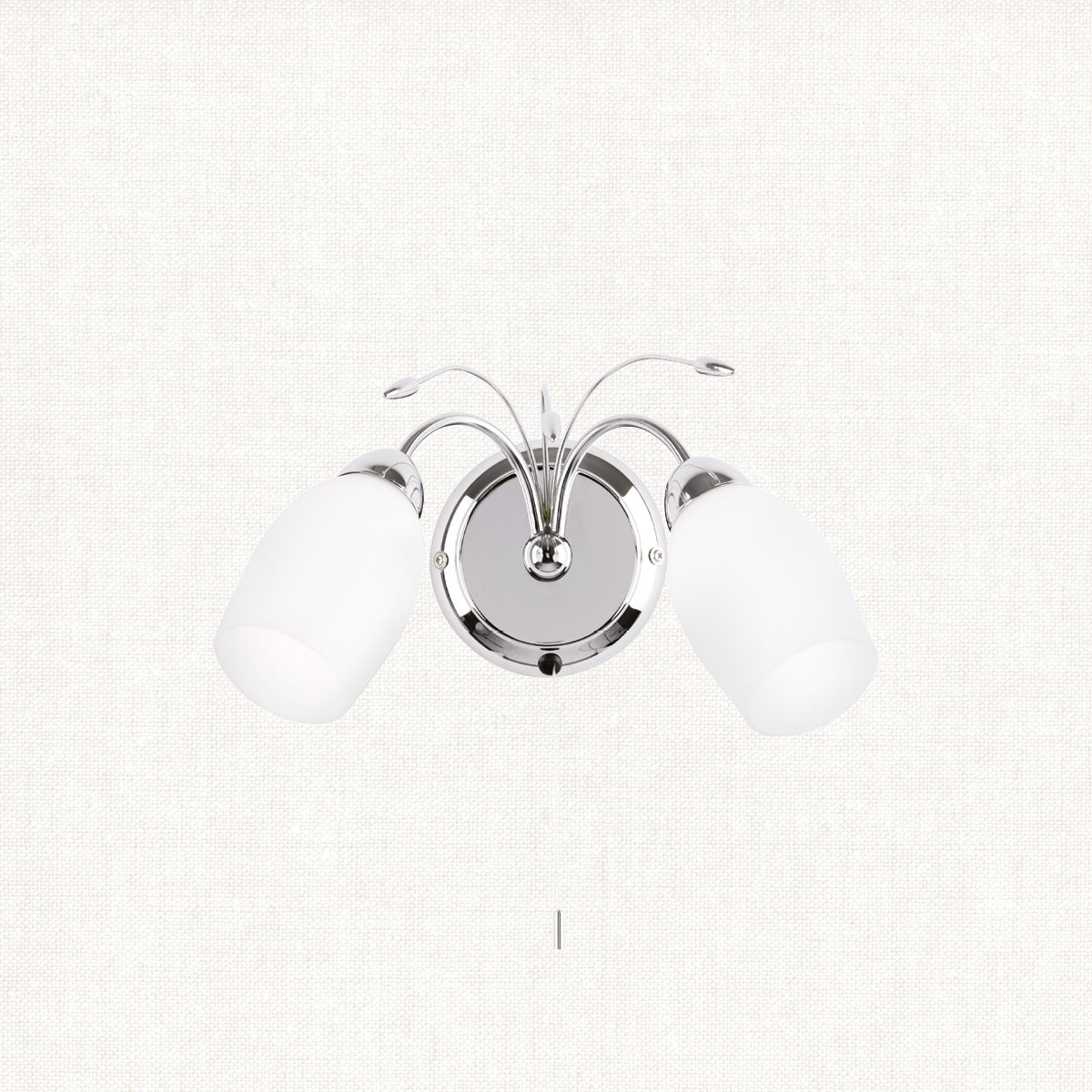 Chrome plate & white glass