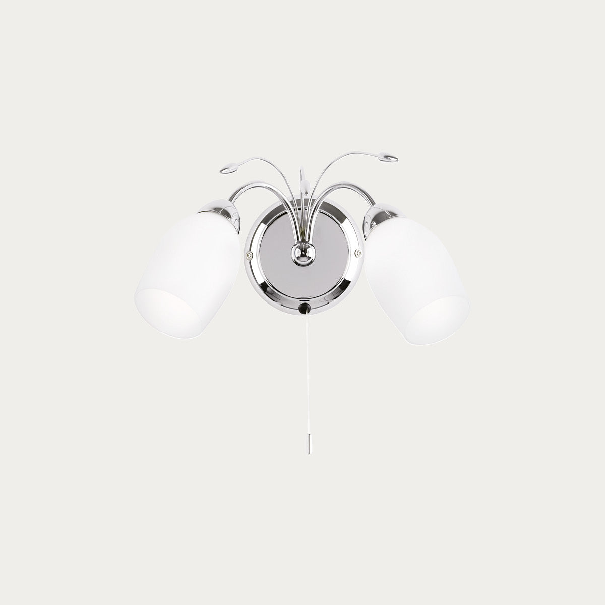 Chrome plate & white glass