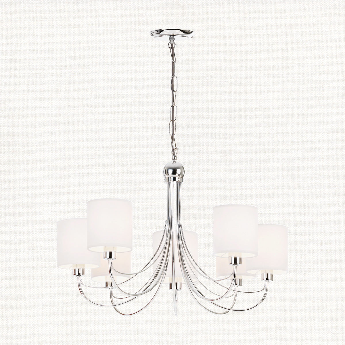 Chrome plate & white fabric