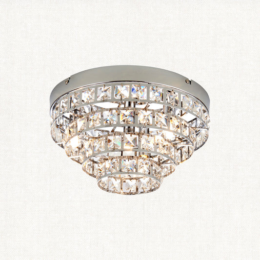 Chrome plate & clear crystal