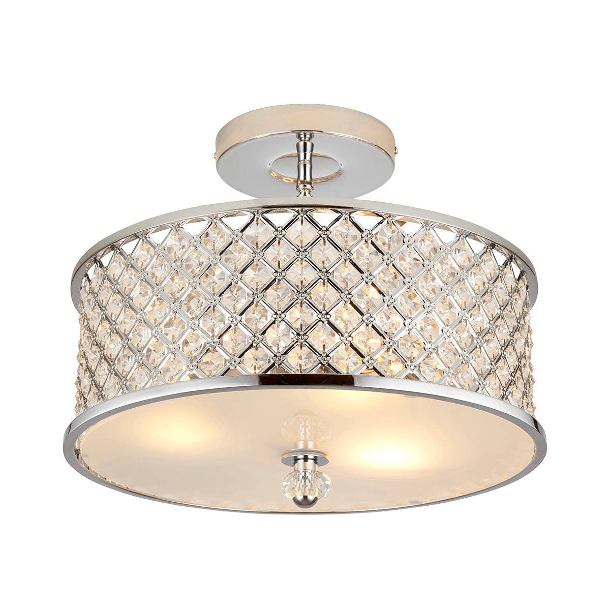 Chrome plate & clear crystal