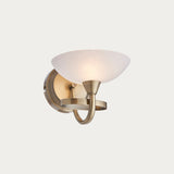 Antique brass plate & white glass