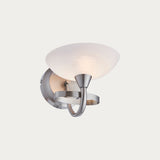 Satin chrome plate & white glass