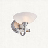 Satin chrome plate & white glass